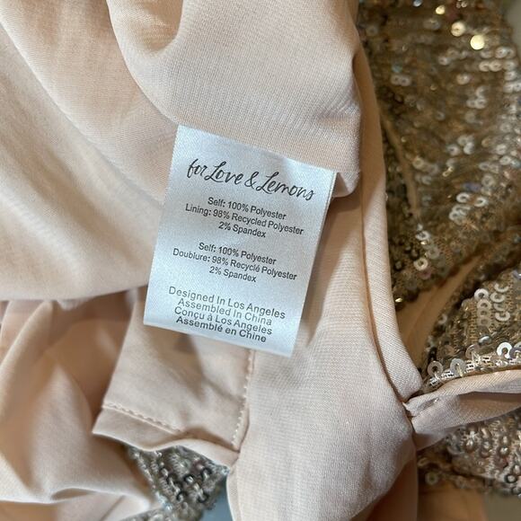 For Love & Lemons Candice Sequin Embellished Cutout Ruched Maxi Dress Size Large - Picture 10 of 10